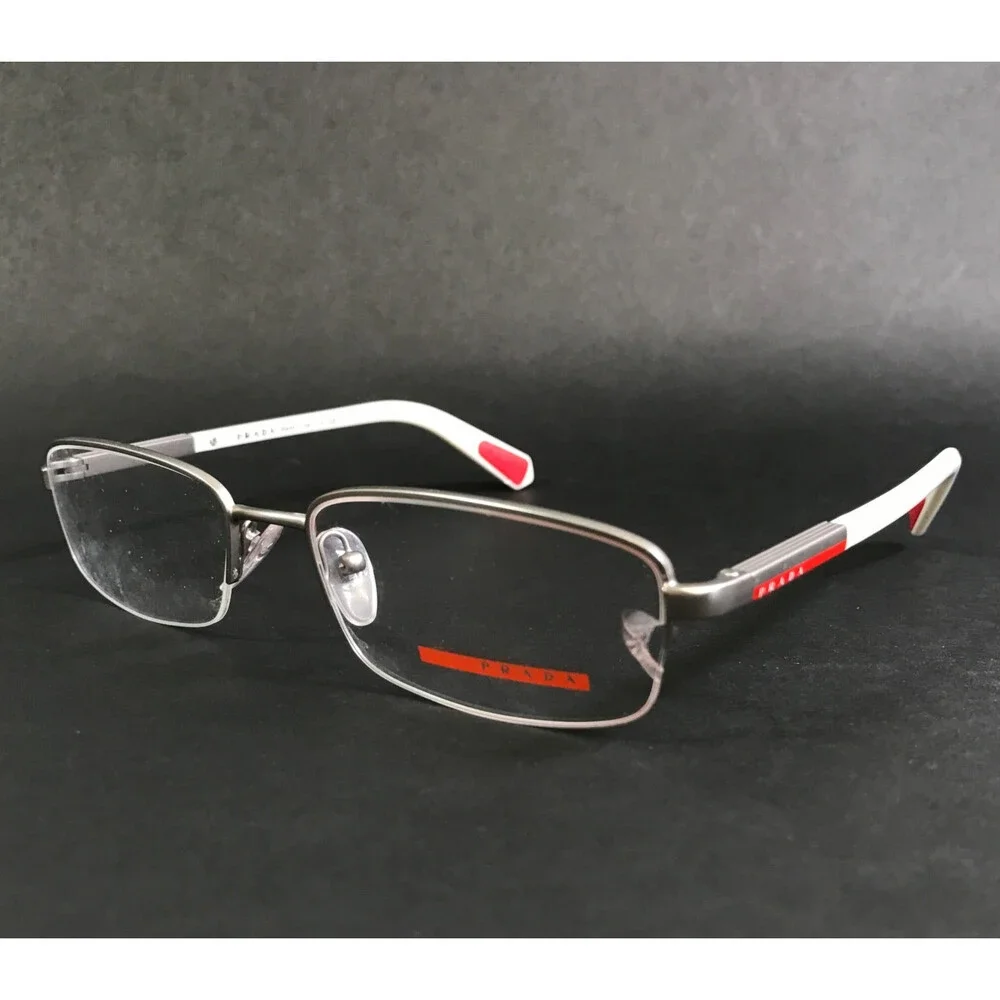 Prada Linea Rossa Eyeglasses Frames VPS50C 1AP-1O1 Matte Silver White 54-18-135